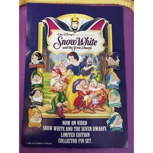 Snow White And The Seven Dwarfs VHS LE Collector Pin Set